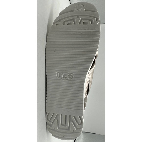 UGG ZAYNE CROSSBAND PLATFORM SLIDE Women Size 9 US Leather ROSE GOLD METALLIC - Picture 4 of 5